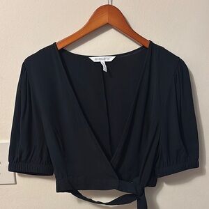 BCBGMaxAzria Elegant Black Wrap Blouse